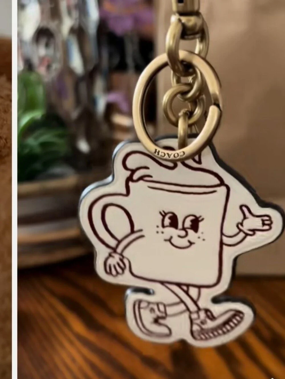 Coach Coffee Shop Keychain